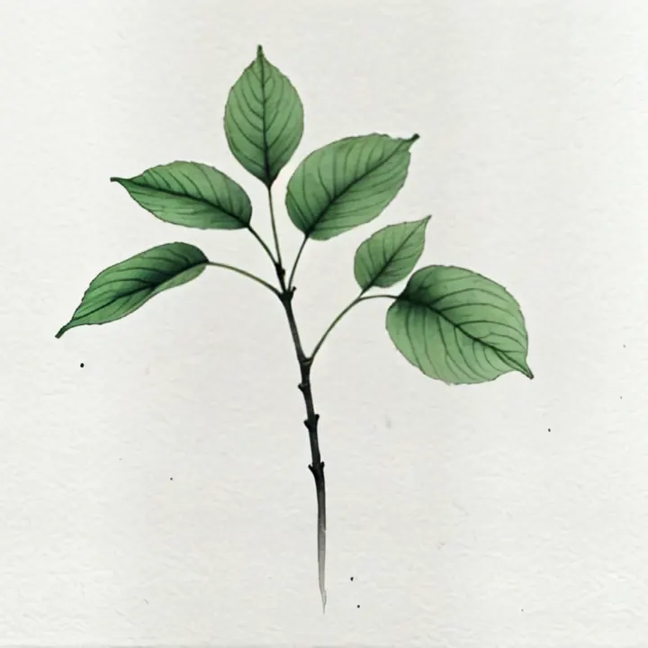 水墨風格的一株新芽
